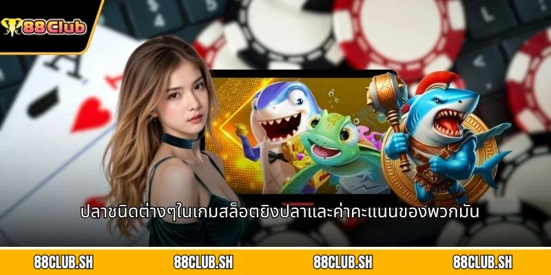 ปลาชนิดต่างๆในเกมสล็อตยิงปลาและค่าคะแนนของพวกมัน